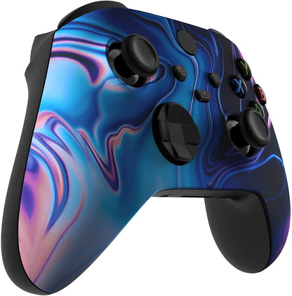 Wireless Controller for Microsoft Xbox Series X/S & Xbox One - Custom Soft Touch Feel - Custom Xbox Series X/S Controller (X/S Blue & Purple Swirl)