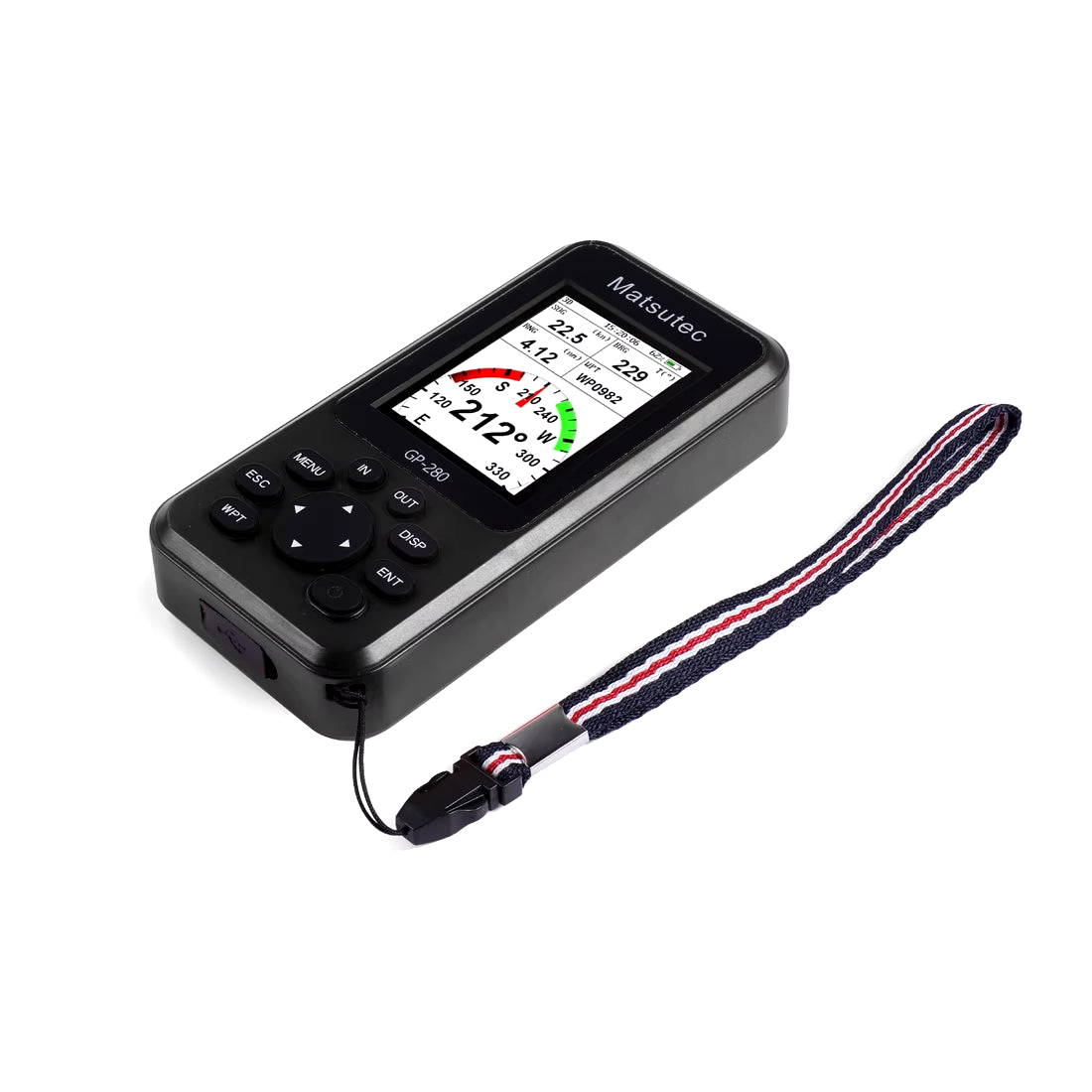 GP-280 Handheld GPS Navigator/Marine GPS Locator Handheld High-Sensitivity GPS Receiver/Various Voyage Screens (Black)