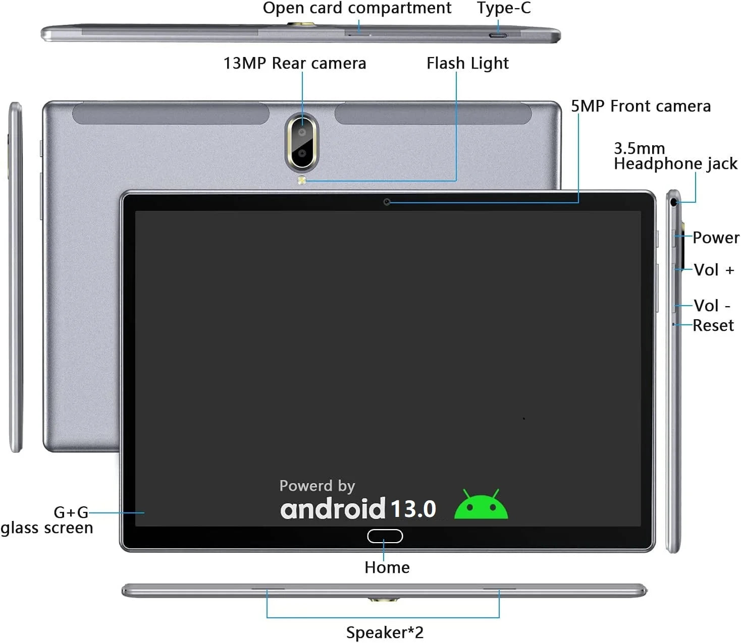 Tablet 10 Inch Android 14 Tablet,Wifi 6 Tablets PC,64GB ROM+8GB RAM( Expand to 1Tb),Octa-Core,5G Wi-Fi,Widevine L1,Bluetooth,Dual Camera,7000Mah,Split Screen,Face Unlocked,2 in 1 Tablet with Keyboard